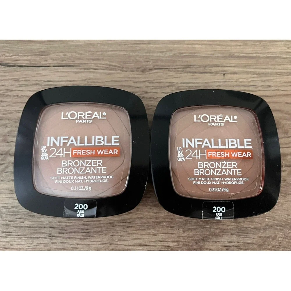 Lot Of 2 L'Oreal Paris Infallible 24H Fresh Wear Bronzer 200 Fair Waterproof New